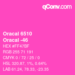 カラーコード: Oracal 6510 - Oracal -46 | qconv.com