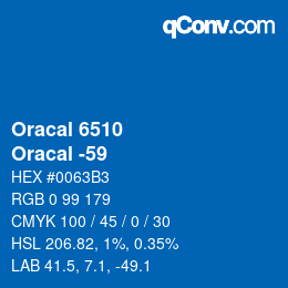 カラーコード: Oracal 6510 - Oracal -59 | qconv.com