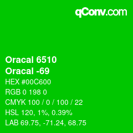 カラーコード: Oracal 6510 - Oracal -69 | qconv.com