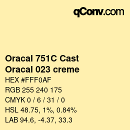 Farbcode: Oracal 751C Cast - Oracal 023 creme | qconv.com