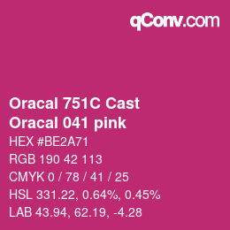 カラーコード: Oracal 751C Cast - Oracal 041 pink | qconv.com