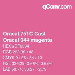 Farbcode: Oracal 751C Cast - Oracal 044 magenta | qconv.com