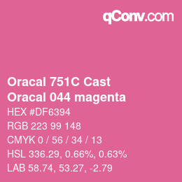 Code couleur: Oracal 751C Cast - Oracal 044 magenta | qconv.com