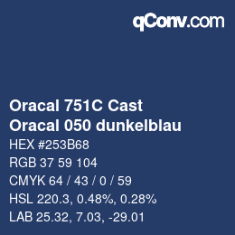 Código de color: Oracal 751C Cast - Oracal 050 dunkelblau | qconv.com