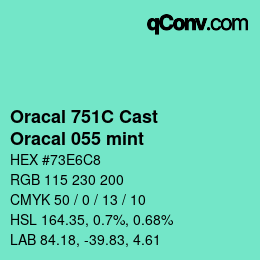 Farbcode: Oracal 751C Cast - Oracal 055 mint | qconv.com