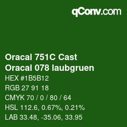 Farbcode: Oracal 751C Cast - Oracal 078 laubgruen | qconv.com