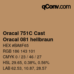 カラーコード: Oracal 751C Cast - Oracal 081 hellbraun | qconv.com