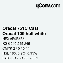 カラーコード: Oracal 751C Cast - Oracal 109 hull white | qconv.com