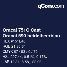 Farbcode: Oracal 751C Cast - Oracal 590 heidelbeerblau | qconv.com