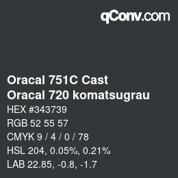 カラーコード: Oracal 751C Cast - Oracal 720 komatsugrau | qconv.com