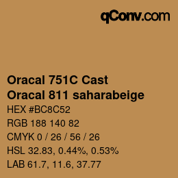 Code couleur: Oracal 751C Cast - Oracal 811 saharabeige | qconv.com