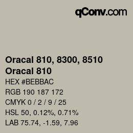 Código de color: Oracal 810, 8300, 8510 - Oracal 810 | qconv.com