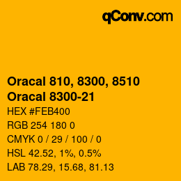 カラーコード: Oracal 810, 8300, 8510 - Oracal 8300-21 | qconv.com