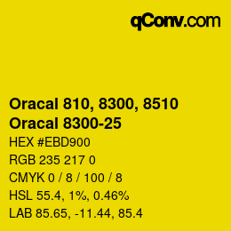 Farbcode: Oracal 810, 8300, 8510 - Oracal 8300-25 | qconv.com