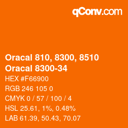 Farbcode: Oracal 810, 8300, 8510 - Oracal 8300-34 | qconv.com