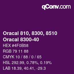 Farbcode: Oracal 810, 8300, 8510 - Oracal 8300-40 | qconv.com