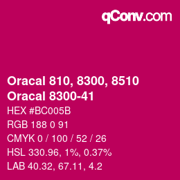 Código de color: Oracal 810, 8300, 8510 - Oracal 8300-41 | qconv.com