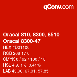 Color code: Oracal 810, 8300, 8510 - Oracal 8300-47 | qconv.com