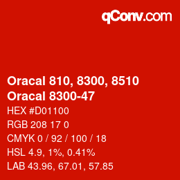 カラーコード: Oracal 810, 8300, 8510 - Oracal 8300-47 | qconv.com