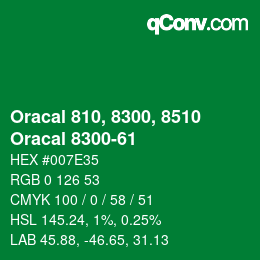 Farbcode: Oracal 810, 8300, 8510 - Oracal 8300-61 | qconv.com