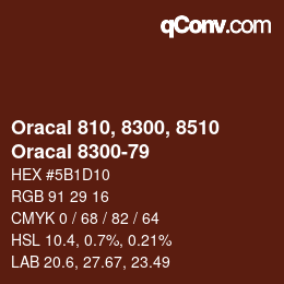 Farbcode: Oracal 810, 8300, 8510 - Oracal 8300-79 | qconv.com
