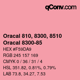 カラーコード: Oracal 810, 8300, 8510 - Oracal 8300-85 | qconv.com