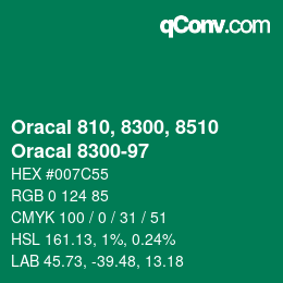 Farbcode: Oracal 810, 8300, 8510 - Oracal 8300-97 | qconv.com