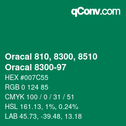 Código de color: Oracal 810, 8300, 8510 - Oracal 8300-97 | qconv.com