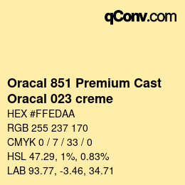 Farbcode: Oracal 851 Premium Cast - Oracal 023 creme | qconv.com