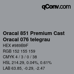 Code couleur: Oracal 851 Premium Cast - Oracal 076 telegrau | qconv.com