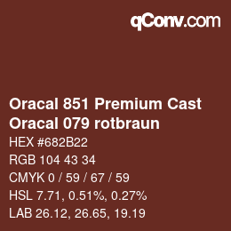 Farbcode: Oracal 851 Premium Cast - Oracal 079 rotbraun | qconv.com