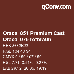 Code couleur: Oracal 851 Premium Cast - Oracal 079 rotbraun | qconv.com