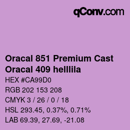 カラーコード: Oracal 851 Premium Cast - Oracal 409 helllila | qconv.com