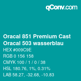 カラーコード: Oracal 851 Premium Cast - Oracal 503 wasserblau | qconv.com