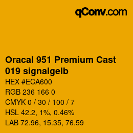 Farbcode: Oracal 951 Premium Cast - 019 signalgelb | qconv.com