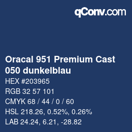 カラーコード: Oracal 951 Premium Cast - 050 dunkelblau | qconv.com