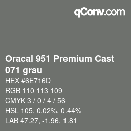 Farbcode: Oracal 951 Premium Cast - 071 grau | qconv.com