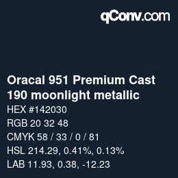 Farbcode: Oracal 951 Premium Cast - 190 moonlight metallic | qconv.com