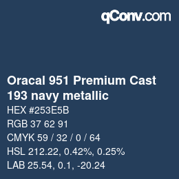 Farbcode: Oracal 951 Premium Cast - 193 navy metallic | qconv.com