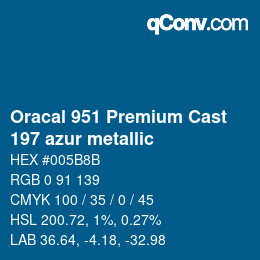 Color code: Oracal 951 Premium Cast - 197 azur metallic | qconv.com