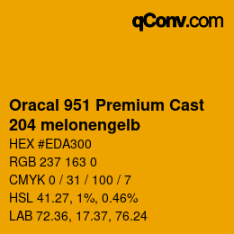 Código de color: Oracal 951 Premium Cast - 204 melonengelb | qconv.com