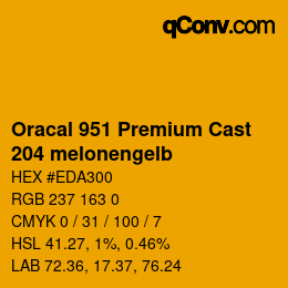 Code couleur: Oracal 951 Premium Cast - 204 melonengelb | qconv.com