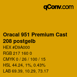 Farbcode: Oracal 951 Premium Cast - 208 postgelb | qconv.com
