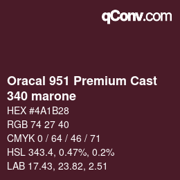 カラーコード: Oracal 951 Premium Cast - 340 marone | qconv.com