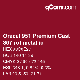 Farbcode: Oracal 951 Premium Cast - 367 rot metallic | qconv.com