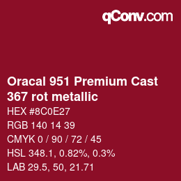 Code couleur: Oracal 951 Premium Cast - 367 rot metallic | qconv.com