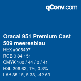 Farbcode: Oracal 951 Premium Cast - 509 meeresblau | qconv.com