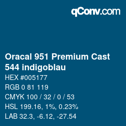 Farbcode: Oracal 951 Premium Cast - 544 indigoblau | qconv.com