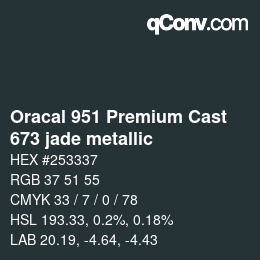 カラーコード: Oracal 951 Premium Cast - 673 jade metallic | qconv.com