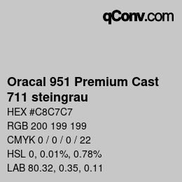 Farbcode: Oracal 951 Premium Cast - 711 steingrau | qconv.com